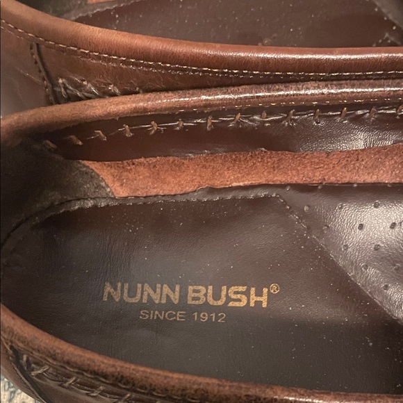 Nunn Bush Men’s Dark Brown Leather Tassel Moc Toe Loafers - Picture 3 of 6